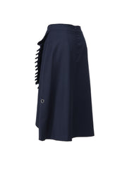 Adorata Navy Blue spódnica z wełny Merino z ozdobnymi plisami