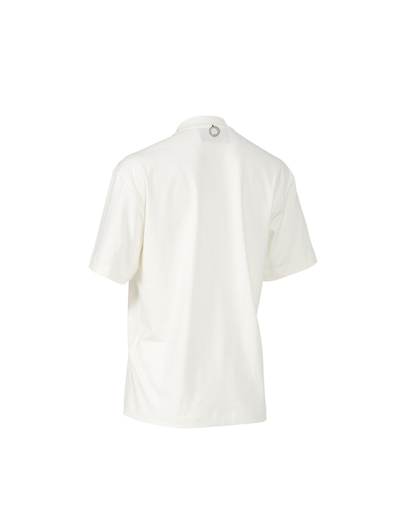 Baltico Ivoire bawełniany T-shirt ze ściągaczem