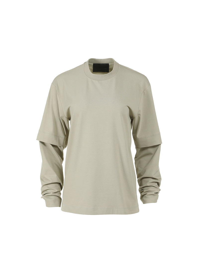 Illusione Eucalipto bawełniany longsleeve z podwójnym rękawem