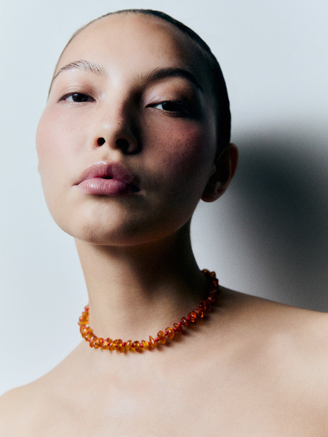 Ambra Cognac Choker ręcznie wykonany naszyjnik z bałtyckich bursztynów