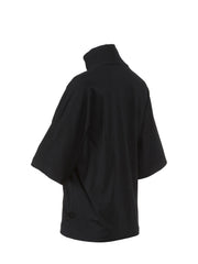 Federico Noir bawełniany T-shirt z golfem