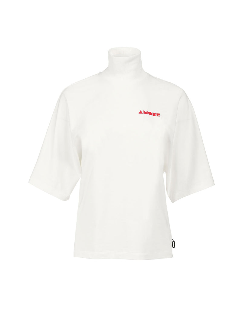Federico Ivoire [Amore Edition] bawełniany T-shirt z golfem