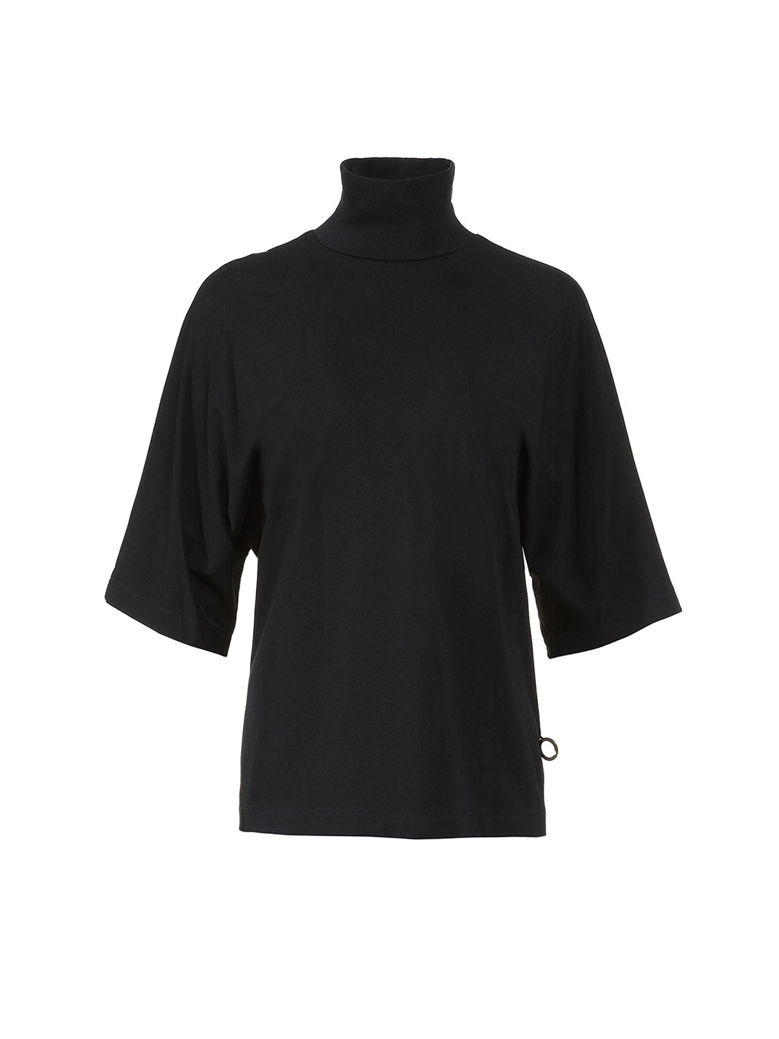 Federico Noir bawełniany T-shirt z golfem
