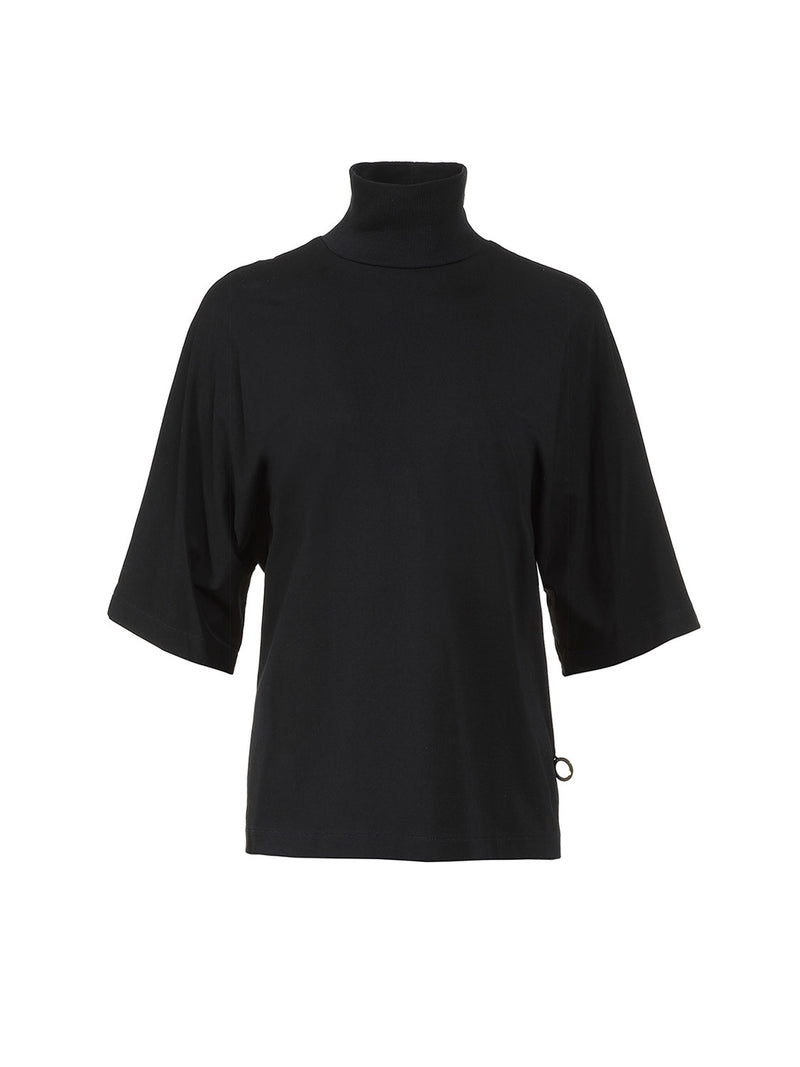 Federico Noir bawełniany T-shirt z golfem