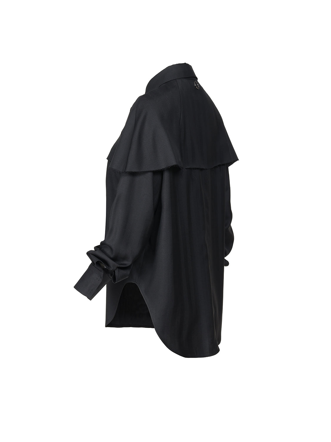 Immaculata Noir jedwabno-wełniana koszula z bursztynowym zapięciem