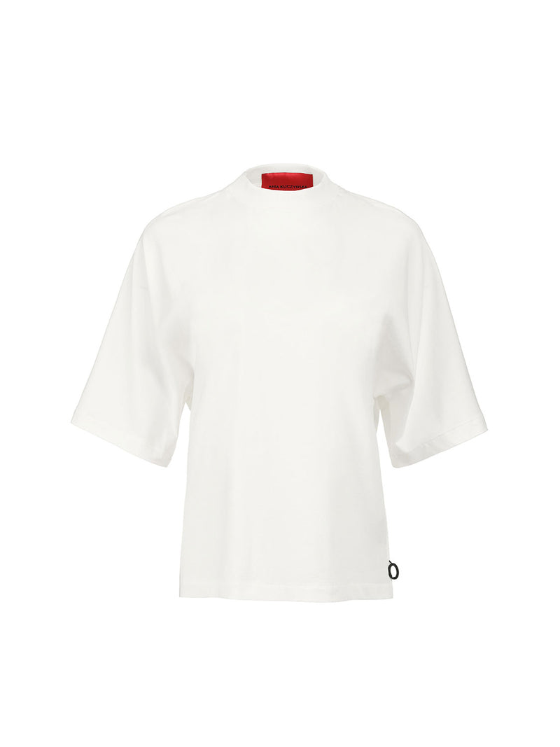 Mia Ivoire bawełniany T-shirt z kimonowym rękawem