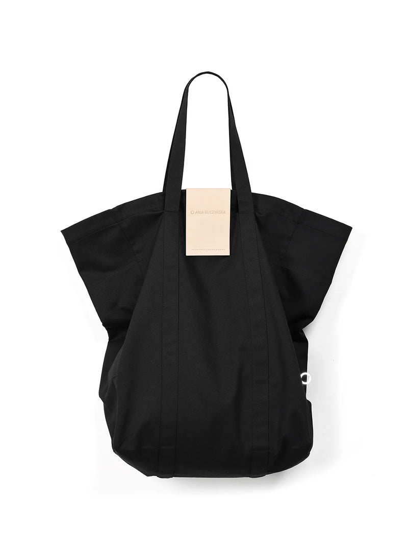 Shanghai Bohemian Black torba z logo ręcznie tłoczonym na skórze
